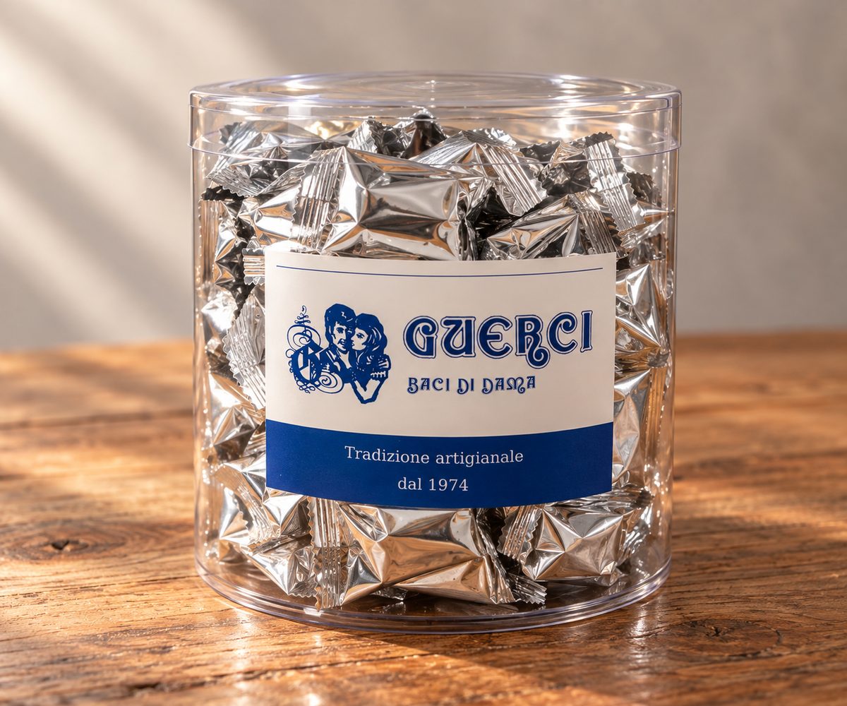 Tubo Guerci con baci in flowpack argento